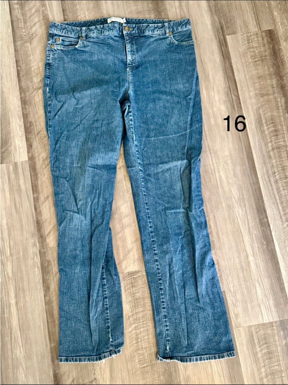 Tribal Women's Straight Leg Jeans - Medium Blue Denim 16